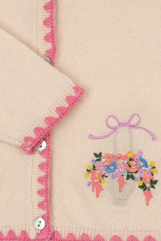 Dětský vlněný kardigan Konges Sløjd COLLETTE KNIT CARDIGAN KS102823 béžová