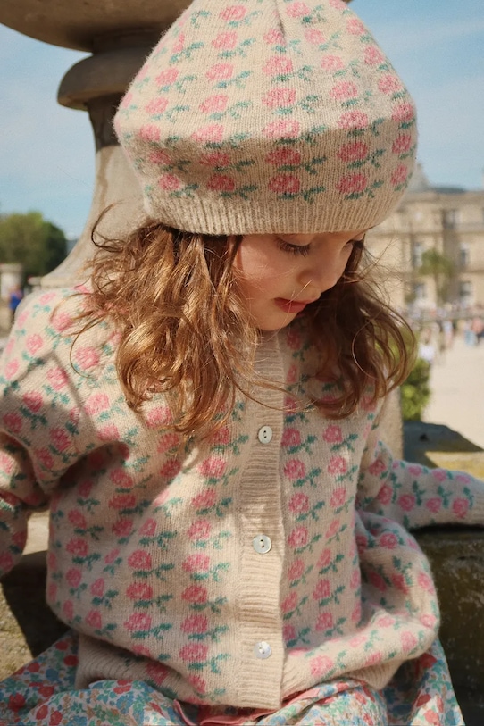 Konges Sløjd kardigan wełniany dziecięcy BELOU KNIT CARDIGAN wełna beżowy KS102858