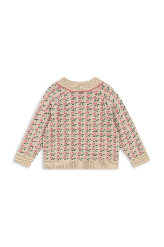 Dziewczynka Konges Sløjd kardigan wełniany dziecięcy BELOU KNIT CARDIGAN KS102858 beżowy