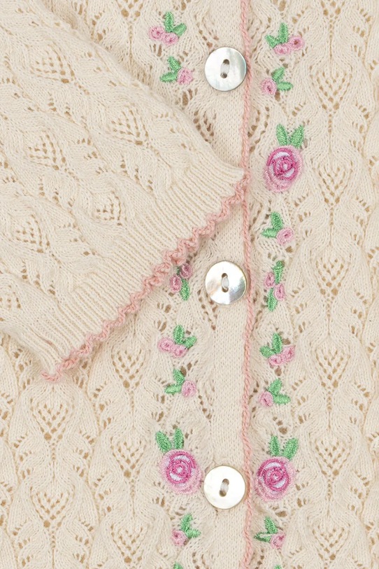 Djevojčice Kardigan s ododatkom vune za bebe Konges Sløjd ROSIER CARDIGAN KS102420 bež