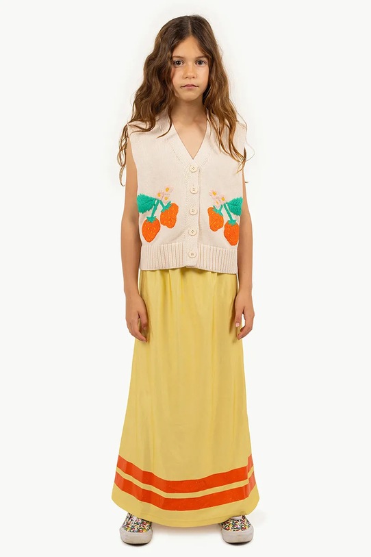 Dječji prsluk Tinycottons STRAWBERRIES VEST bež SS25.304