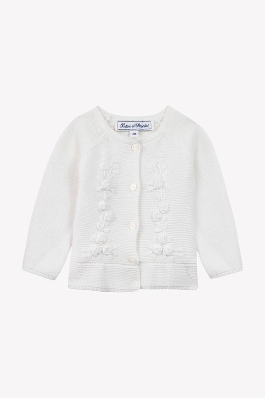 Dětský bavlněný kardigan Tartine et Chocolat tenká bílá CA18001.104