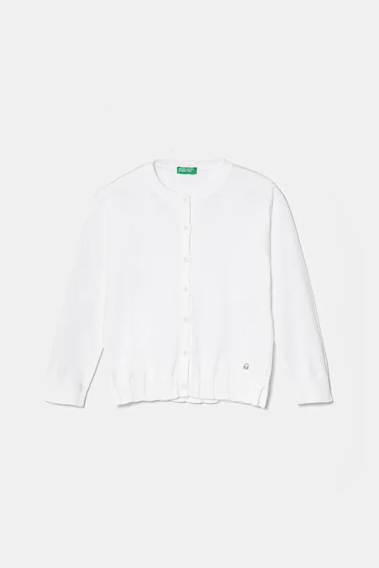 United Colors of Benetton cardigan di cotone bambino/a a maglia fine bianco 1098C500R.G.Seasonal