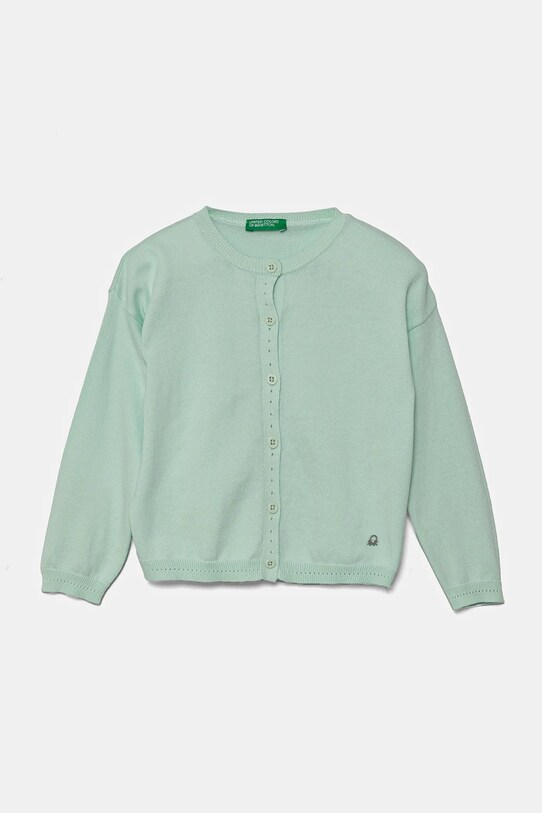 Детский хлопковый кардиган United Colors of Benetton остальные зелёный 1098G500P.P.Seasonal