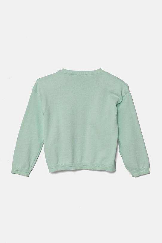 Детский хлопковый кардиган United Colors of Benetton 1098G500P.P.Seasonal зелёный SS25