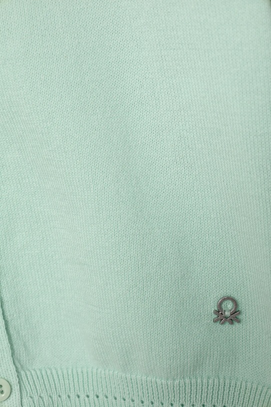 Девочка Детский хлопковый кардиган United Colors of Benetton 1098G500P.P.Seasonal зелёный