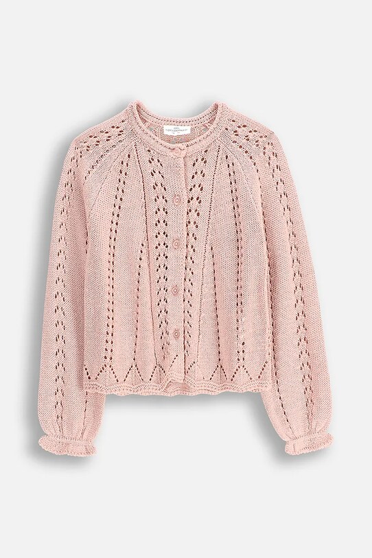 Coccodrillo cardigan din bumbac pentru copii WC5172201DGK roz SS25