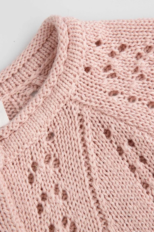 Coccodrillo cardigan din bumbac pentru copii roz WC5172201DGK