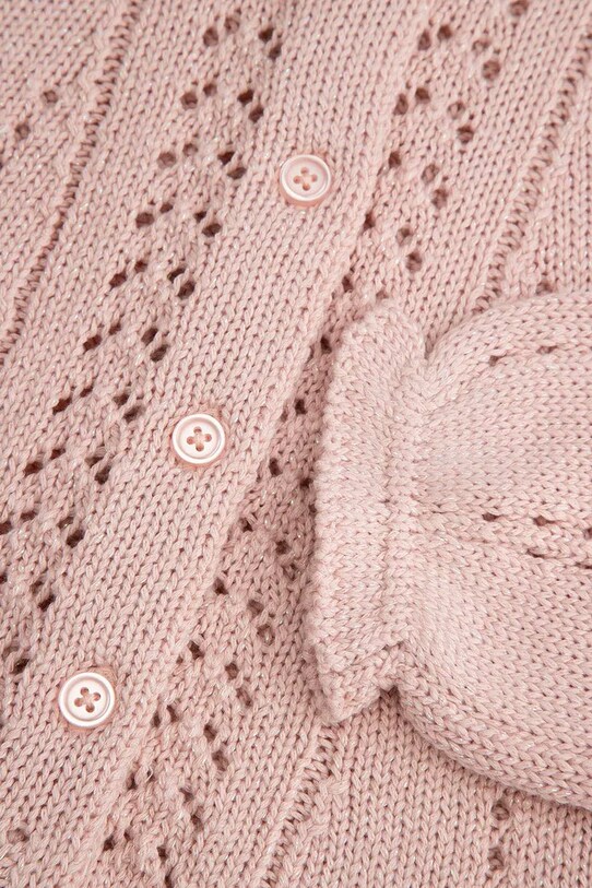Coccodrillo cardigan din bumbac pentru copii WC5172201DGK roz