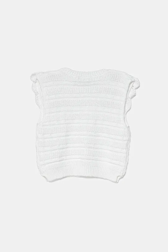 United Colors of Benetton vestă din bumbac pentru copii 1077G100V.P.Seasonal alb SS25