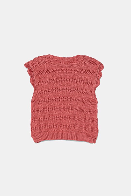 United Colors of Benetton vestă din bumbac pentru copii 1077G100V.P.Seasonal roz SS25