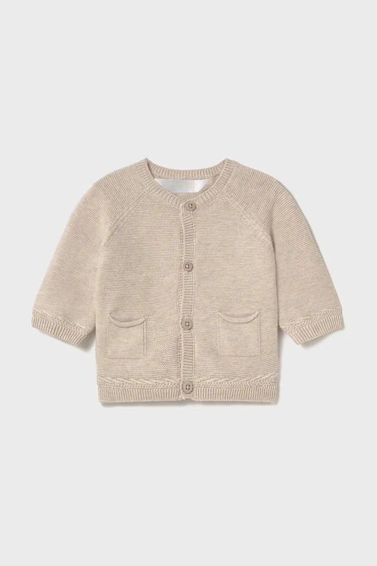 Pamučni kardigan za bebe Mayoral Newborn bez uzorka bež 1393.1M.Newborn.PPYH
