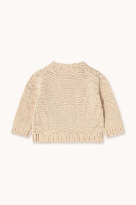 Fiú Tinycottons baba pamut kardigán STRAWBERRIES BABY CARDIGAN SS25.302 bézs