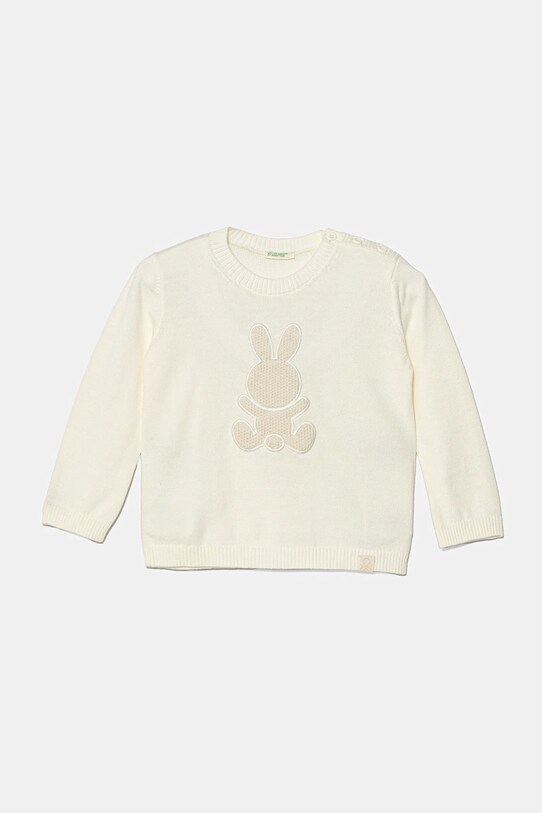 United Colors of Benetton sweter bawełniany niemowlęcy aplikacja beżowy 10C1B101B.W.Seasonal