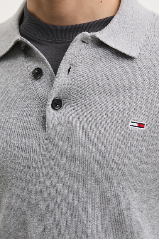 Хлопковый свитер Tommy Jeans DM0DM20304 серый
