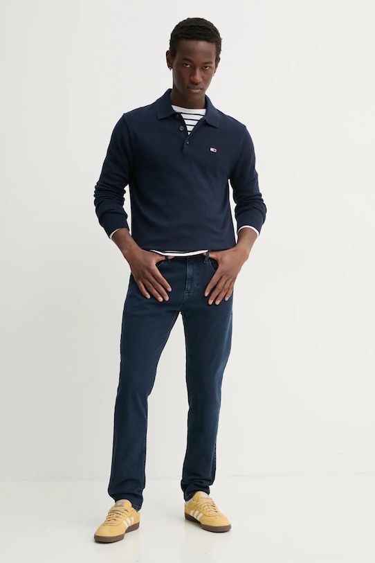 Tommy Jeans pulover de bumbac DM0DM20304 bleumarin SS25