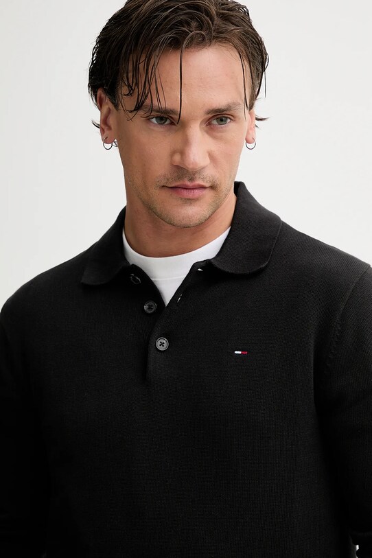 Tommy Jeans pulover de bumbac negru DM0DM20304