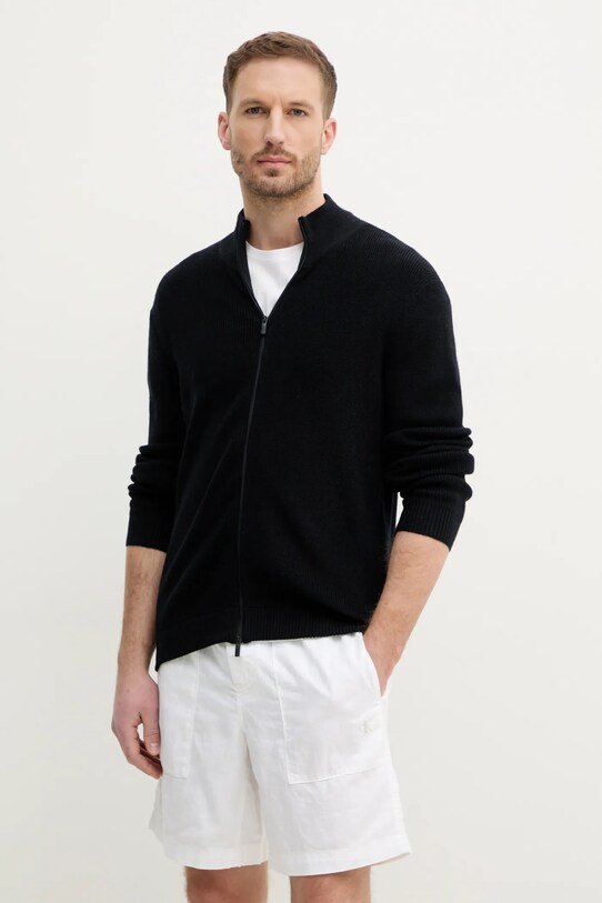 Sveter s prímesou vlny Armani Exchange s prímesou vlny tmavomodrá XM000186.AF10348