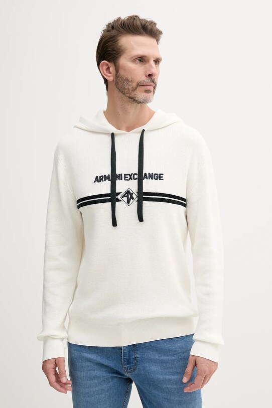 Armani Exchange pulover de bumbac subtiri bej XM000180.AF11960