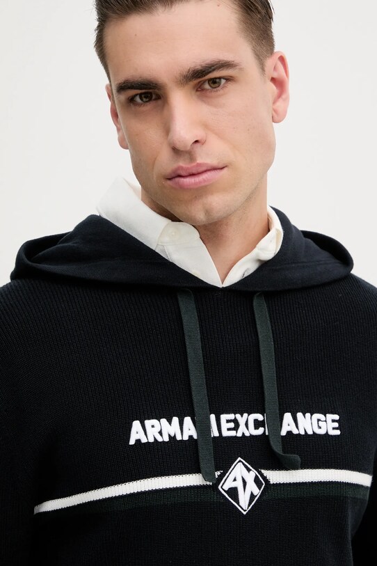 Armani Exchange sweter bawełniany granatowy XM000180.AF11960