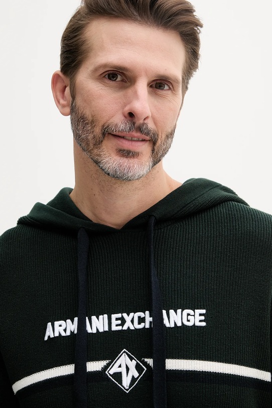 Armani Exchange sweter bawełniany zielony XM000180.AF11960