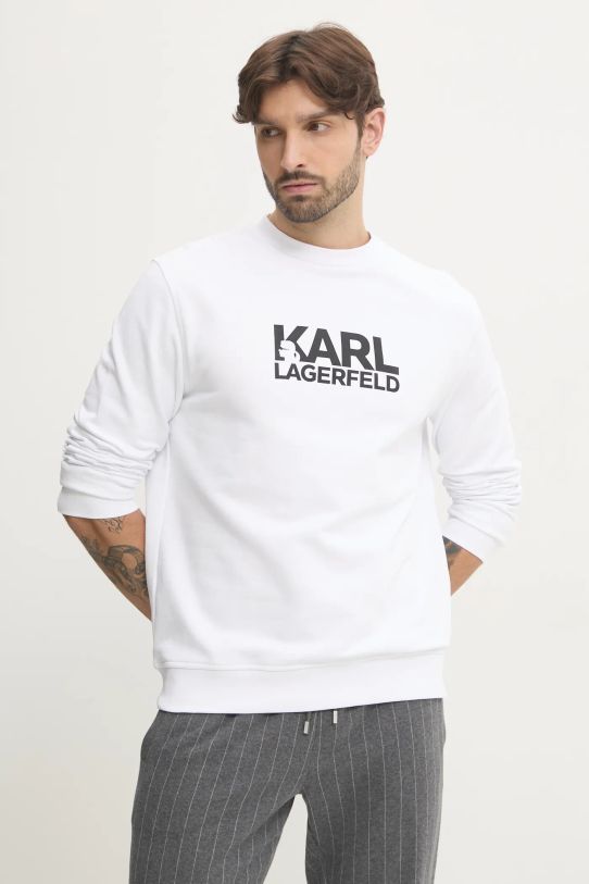 Karl Lagerfeld bluza bawełniana nadruk biały 551917.705091