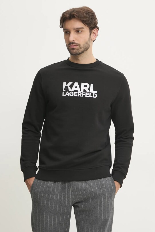 Karl Lagerfeld hanorac de bumbac print negru 551917.705091