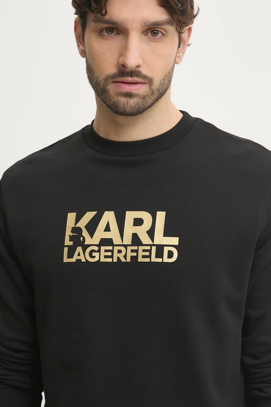 Βαμβακερή μπλούζα Karl Lagerfeld μαύρο 551917.705091
