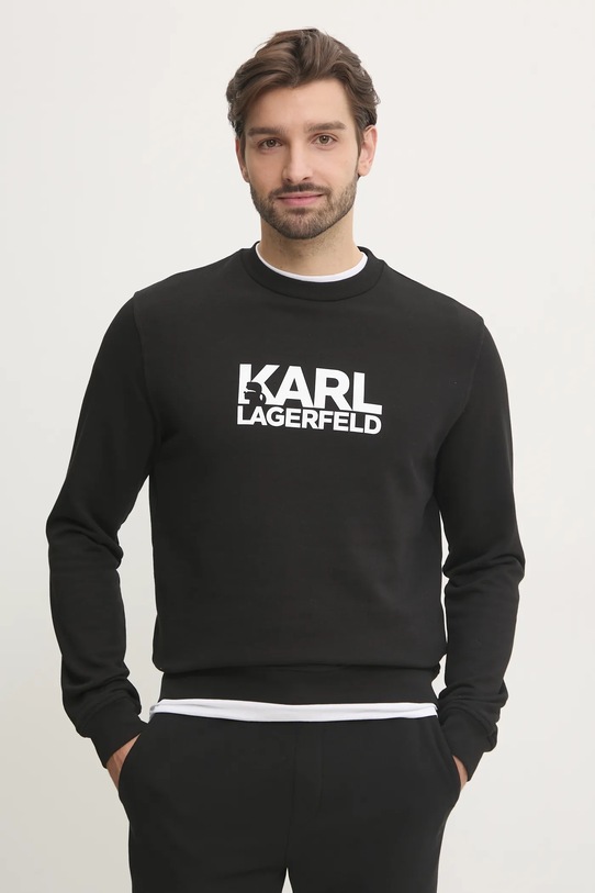 Karl Lagerfeld bluza bawełniana czarny 551917.705091