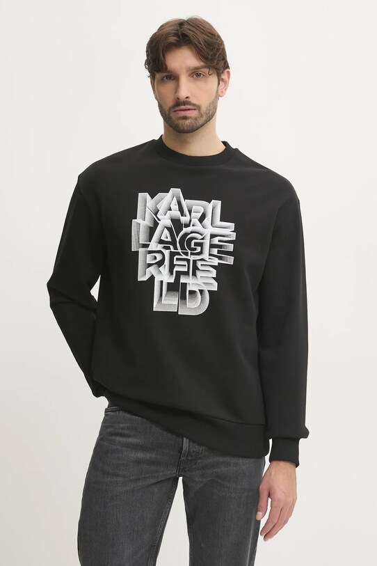 Karl Lagerfeld hanorac de bumbac print negru 551904.705186