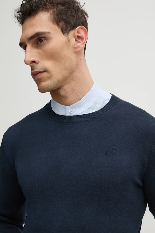 Karl Lagerfeld sweter bawełniany granatowy 551301.655088