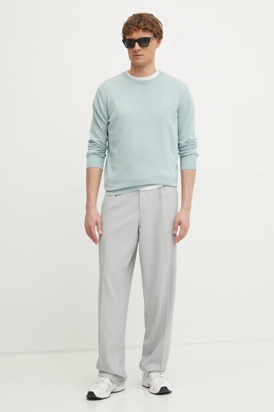 Бавовняний светр Karl Lagerfeld 551301.655088 бірюзовий SS25