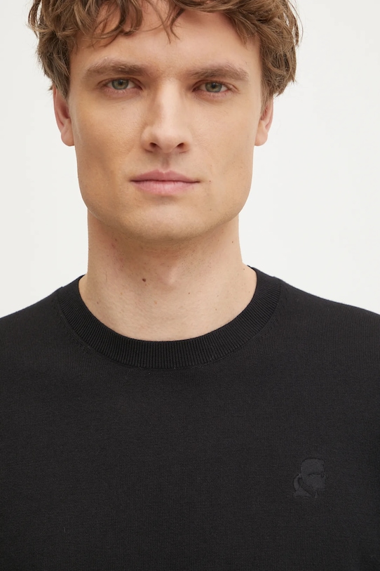 Karl Lagerfeld sweter bawełniany czarny 551301.655088