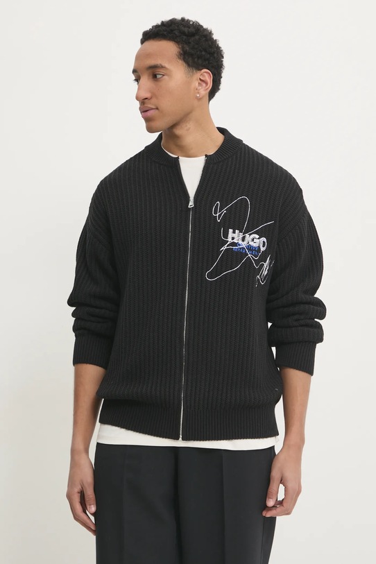 Hugo Blue cardigan imprimeu negru 50535271