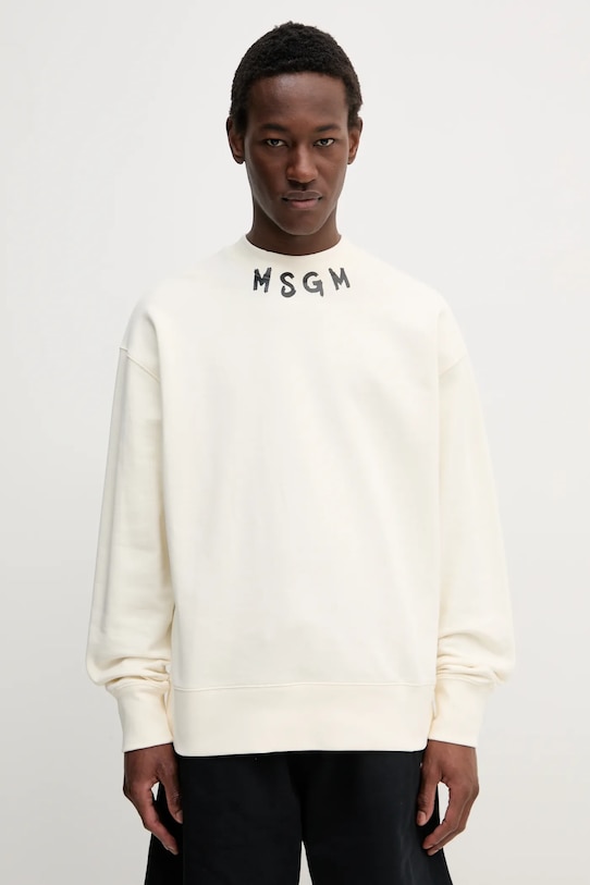 MSGM bluza bawełniana nadruk beżowy 3840MM103.257000