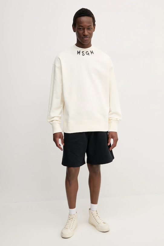 MSGM bluza bawełniana 3840MM103.257000 beżowy SS25