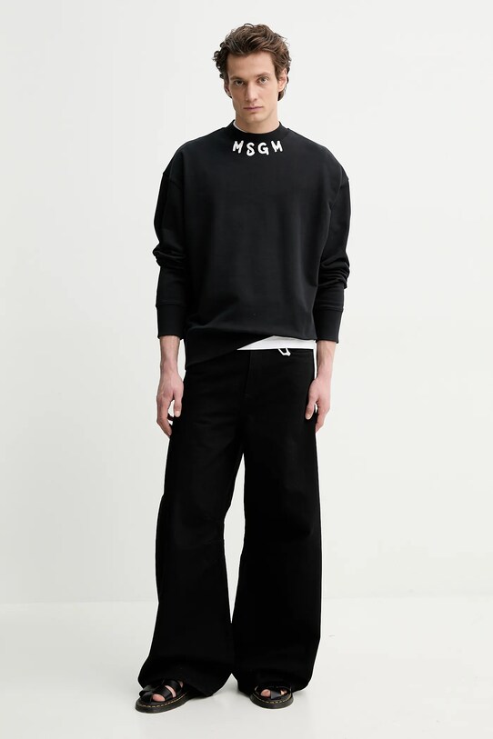 MSGM bluza bawełniana 3840MM103.257000 czarny SS25