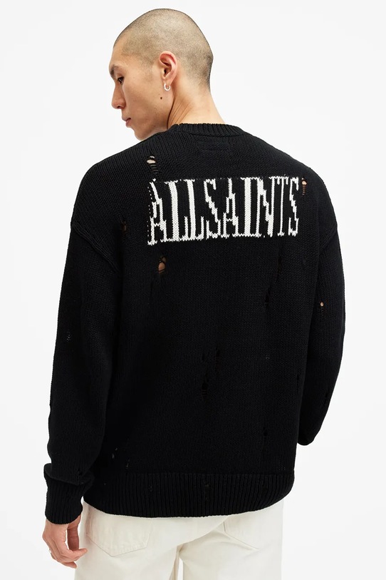 Бавовняний светр AllSaints HEARTCAGE M027KB чорний