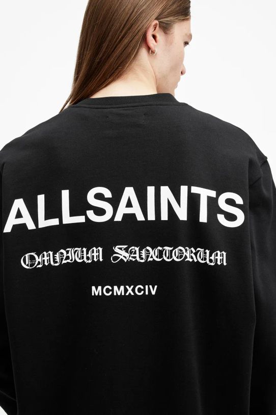 Îmbrăcăminte AllSaints hanorac de bumbac SANCTUM M028NB negru