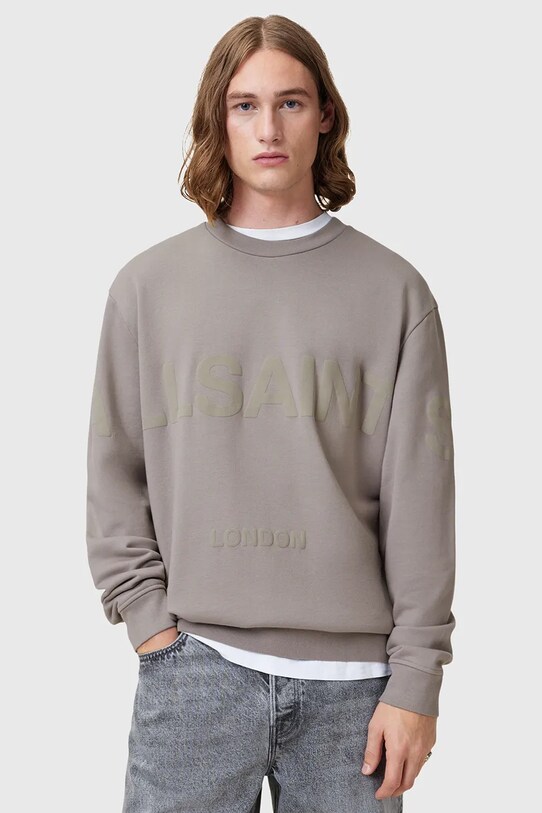 Хлопковая кофта AllSaints BIGGY Planet friendly бежевый M029NA