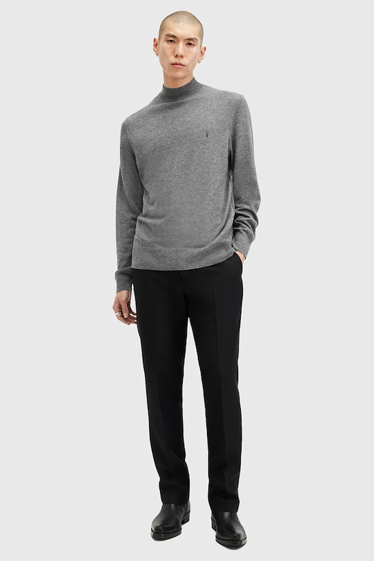 AllSaints sweter wełniany KILBURN MOCK szary M030KA