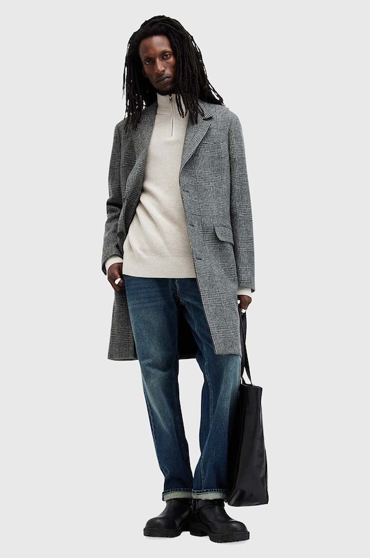 Свитер с примесью шерсти AllSaints ASPEN M090KB серый