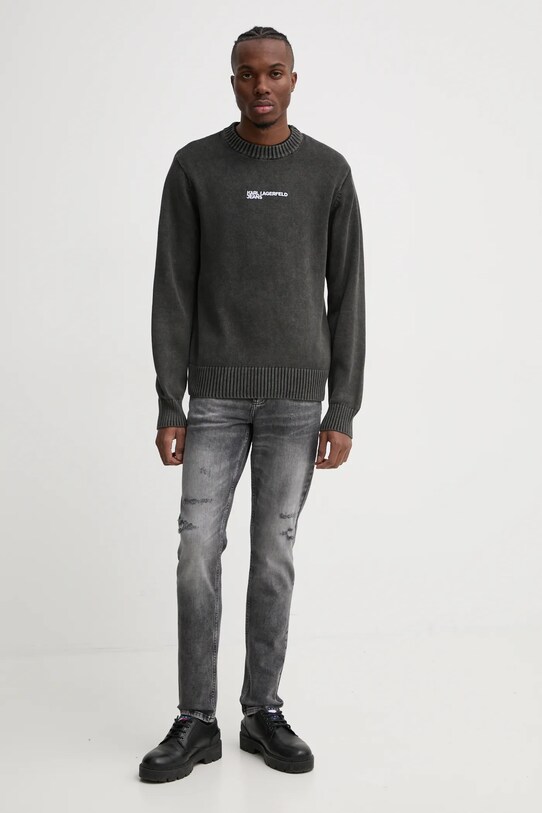 Бавовняний светр Karl Lagerfeld Jeans A1M18020 сірий SS25