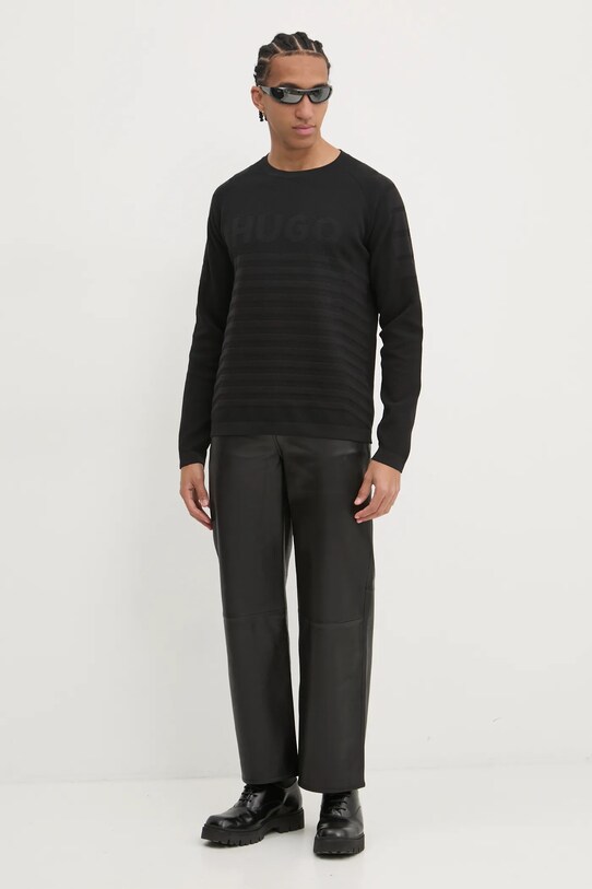 HUGO sweter 50531839 czarny SS25