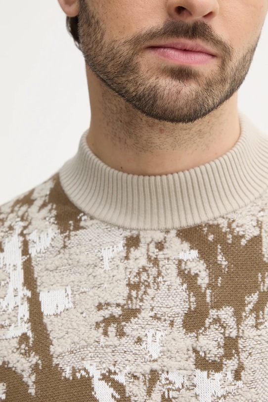 Svetr z vlněné směsi Boss Orange 50531504 béžová