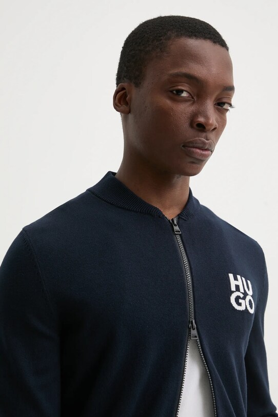 HUGO kardigan bawełniany granatowy 50531819