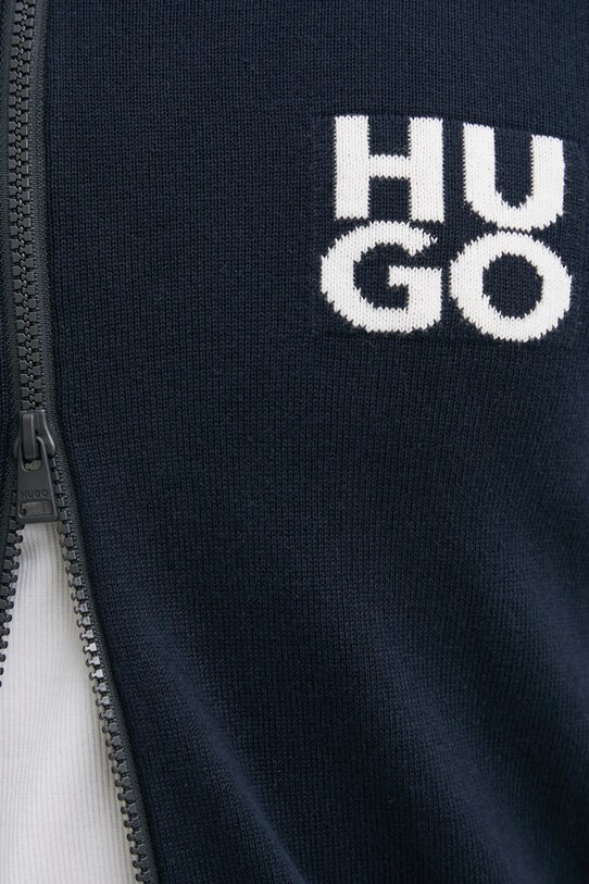 HUGO cardigan din bumbac 50531819 bleumarin