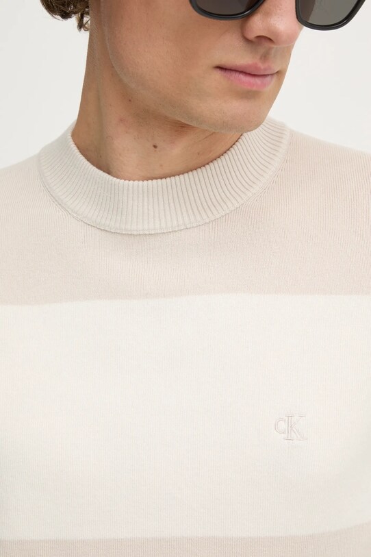 Бавовняний светр Calvin Klein Jeans J30J326741 бежевий