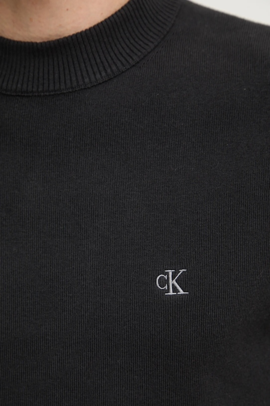 Памучен пуловер Calvin Klein Jeans J30J326741 черен