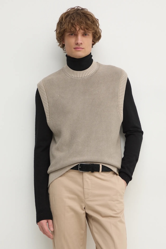 Calvin Klein Jeans sweter bawełna beżowy J30J326744